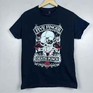 Five Finger Death Punch Women's 100% Coton Graphic Print Band Tee Shirt Size S